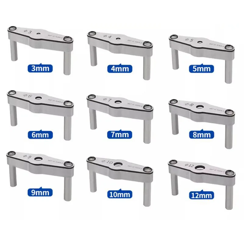 For precision drilling and dowel joinery, Woodworking Multi-Function Drill Guide Set 3-in-1 Self-Centering Clamp 9-Pack
