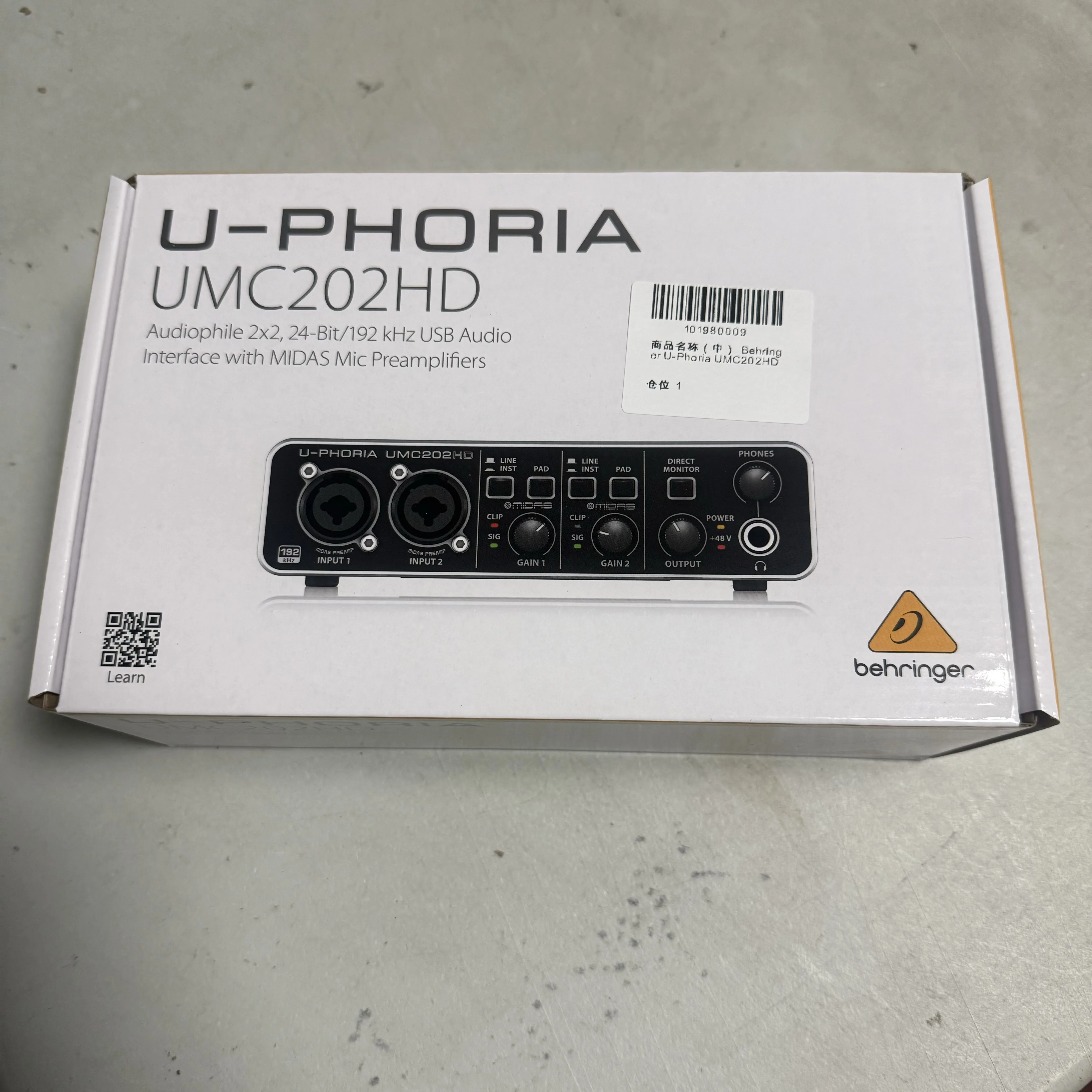 Behringer U-Phoria UMC202HD 2-Channel USB 2.0 Audio Interface