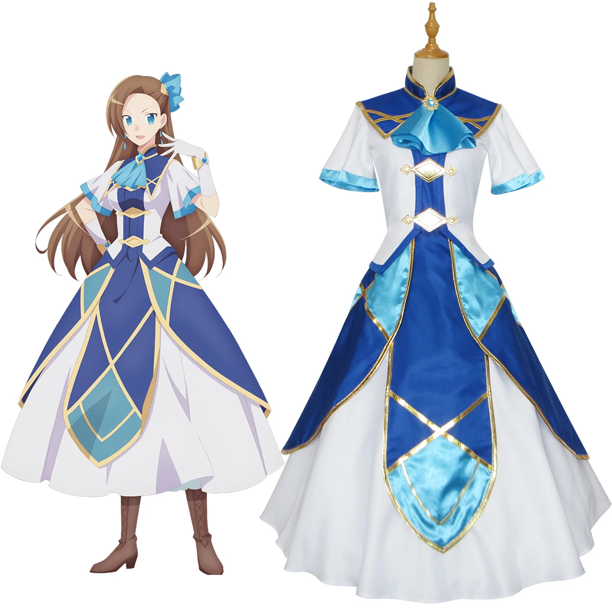 

Моё следующее жизненное воплощение в образе злодейки: Все пути ведут к гибели! Костюм для косплея Хамефуры Катарина Клаес, синее платье в стиле аниме