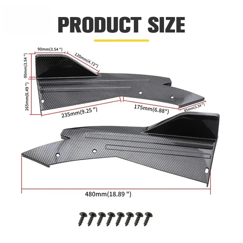 Car Rear Bumper Spoiler Lip Diffuser Side Skirt Splitter Wrap Angle Anti-Crash For Toyota RAV4 XA50 2018-2026