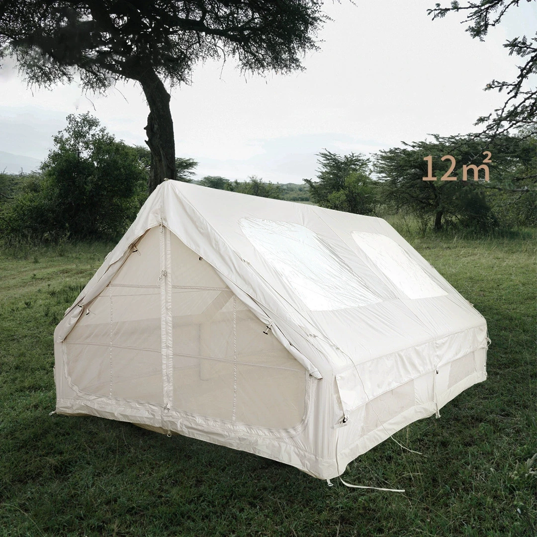 Inflatable Tents For Camping, Waterproof Oxford Air Tent For Outdoor Camping Adult With 2 Doors And 2 Large Window
