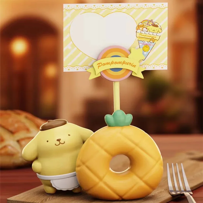 Hellokitty-modelo de pastel Kawaii, juguetes pequeños Kuromi, tarjeta de bendición de canela, adorno de escritorio de Pvc, coleccionables bonitos para niños, regalos