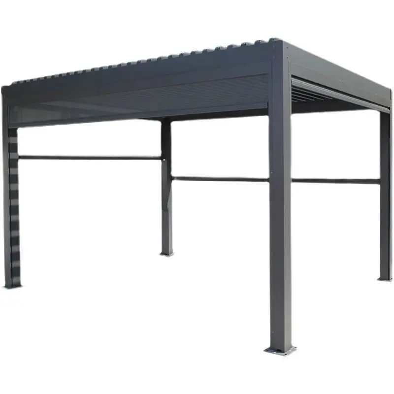 

Gazebo Outdoor Garden Electric Venetian Aluminum Alloy Canopy Shade Outdoor Villa Garden Sun Room Pavilion
