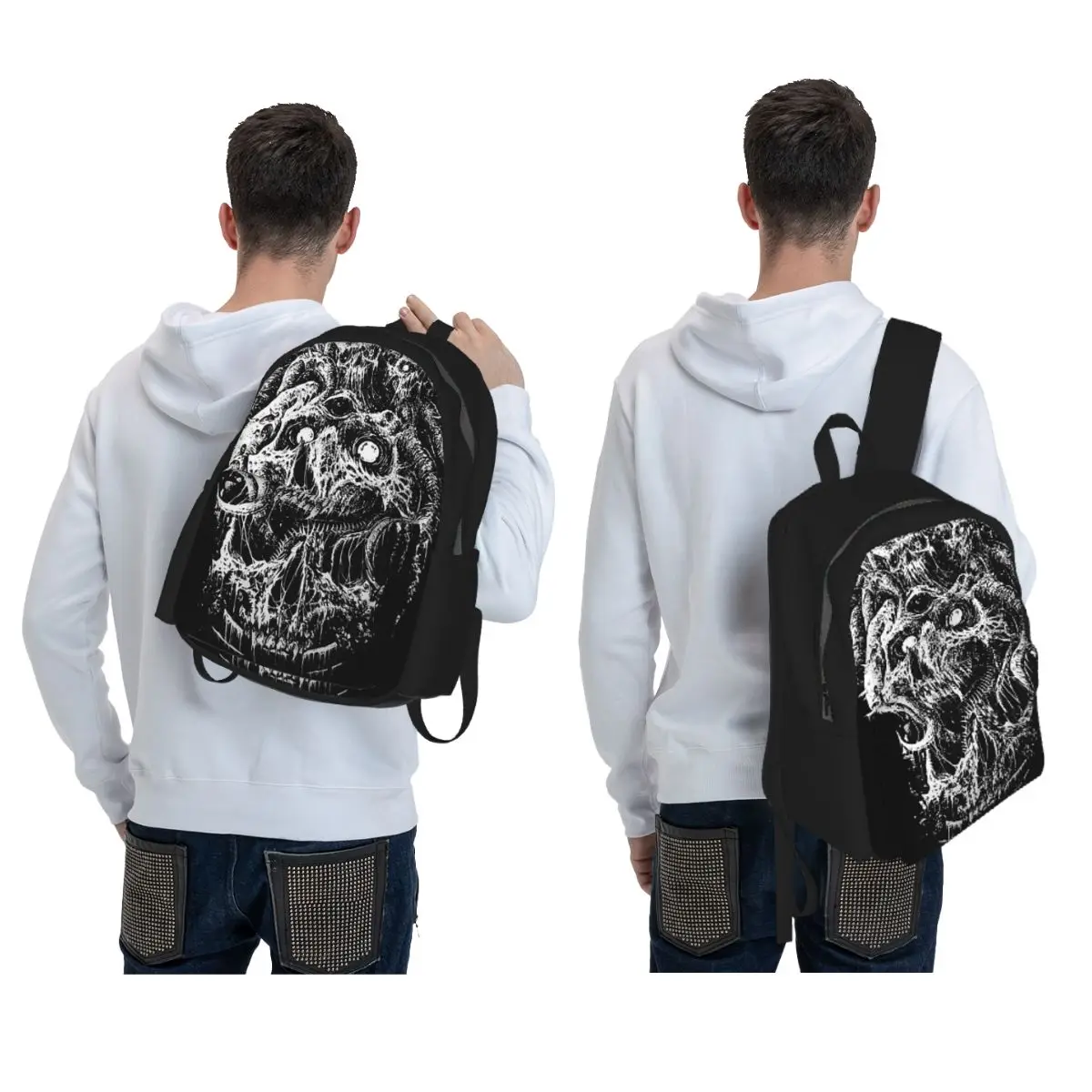 Cannibal Corpse Metal Skateboard Backpack Daypack Large Capacity Children BookBag School Bag Shoulder Bags for Men Women