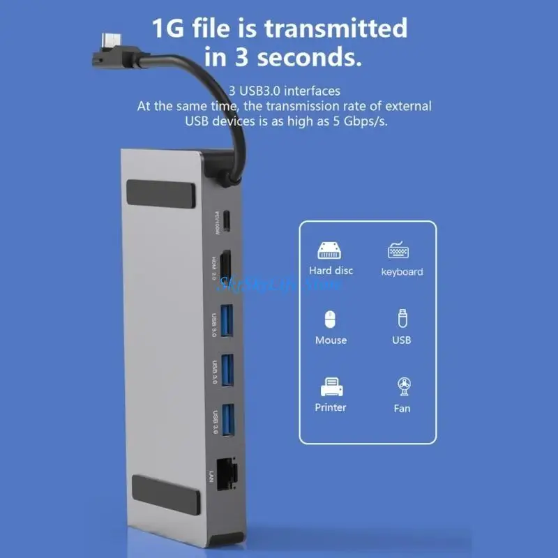 

E65E USB HUB for SteamDeck Dock, 6-in-1 Docking Station HDMI2.0 4K60Hz 1000MbpsLAN