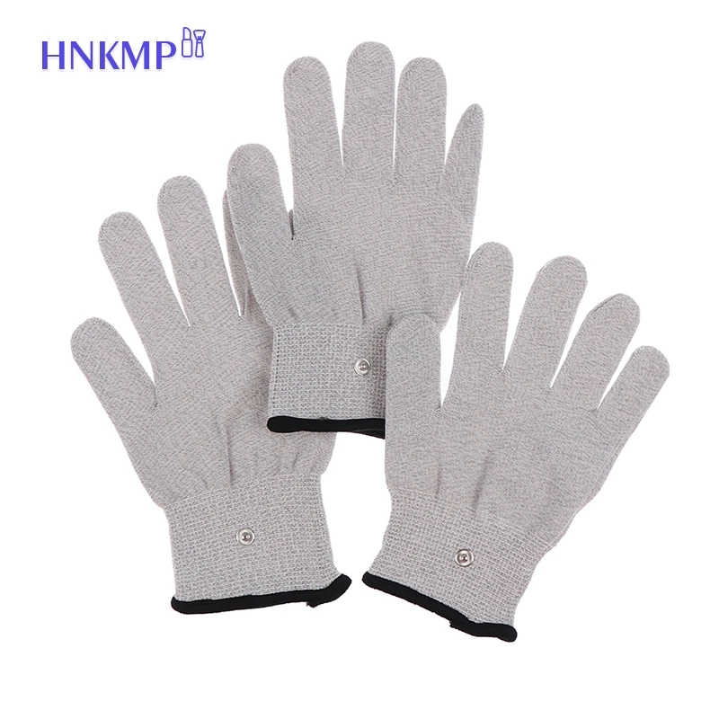 Guantes de terapia de electrodos de fibra de plata conductora, Unidad de electroterapia para terapia física, 1 par