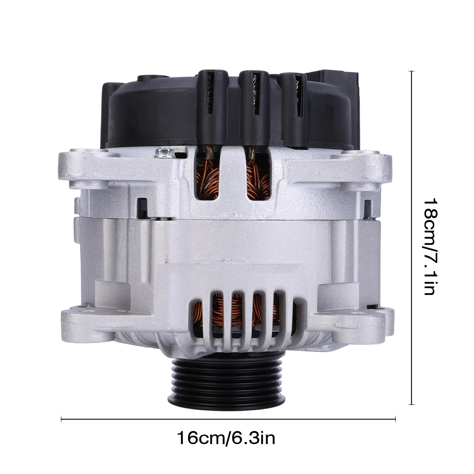 

12V 180A Alternator New type of AC generator Compatible for A6 3.0 TDI Quattro 2003 - 2008 Replaces LRA02364