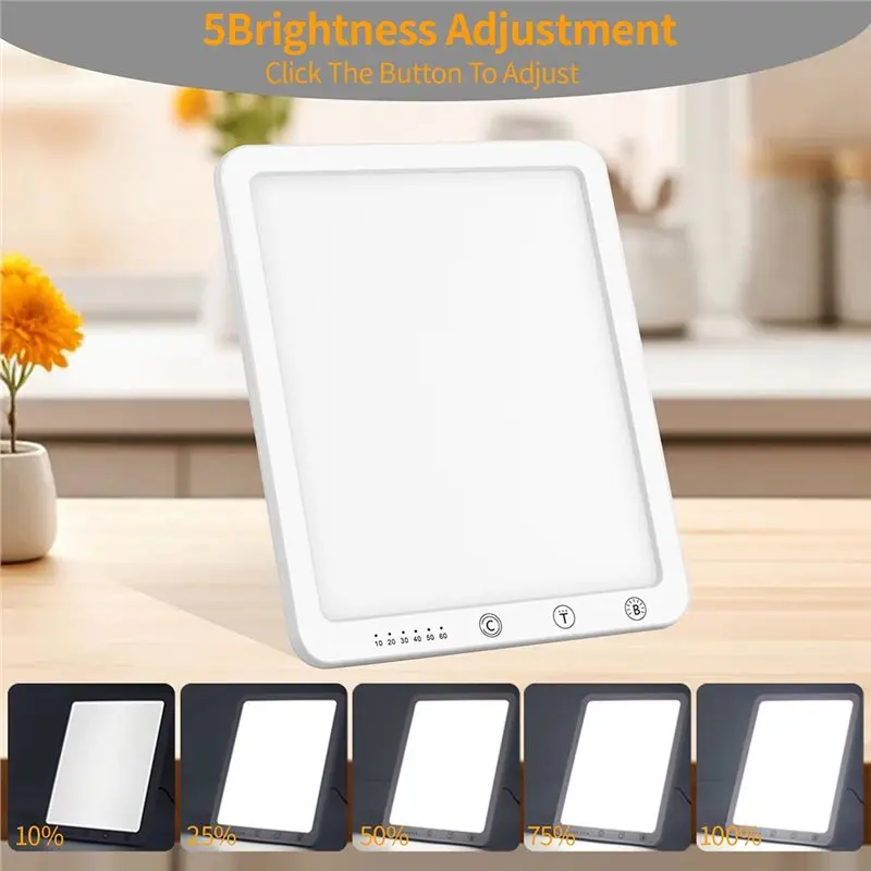 KYCOR-Portable LED Daylight Lamp With 6 Timer Settings 10000 Lux 5-Level Brightness 3 Color Temperature Memory Function Eu Plug