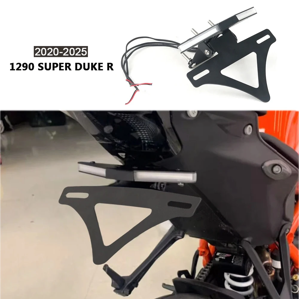 

For 1290 Super Duke R 2020-2025 Motorcycle Rear Fender Eliminator Kit LED Tail Tidy License Plate Bracket with Turn Signal Light