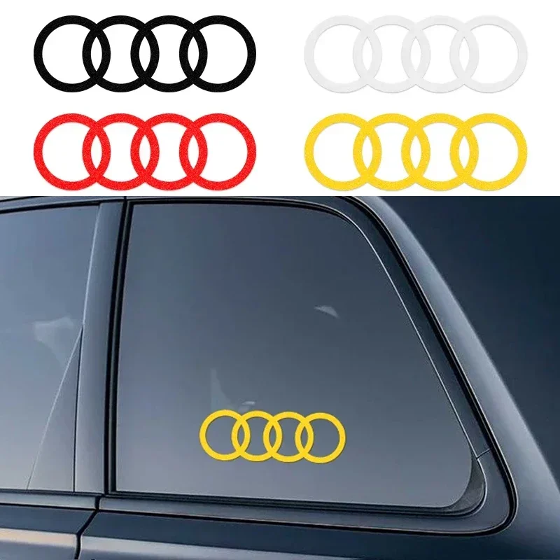 لأودي 4 خواتم 2 قطعة نافذة السيارة ملصق الجانب الجسم الشارات RS5 RS6 RS4 RS3 RS7 Sline A3 A4 A6 A5 A7 Q5 Q7 S3 S6 S2 S3 S5 S6 S8 S7