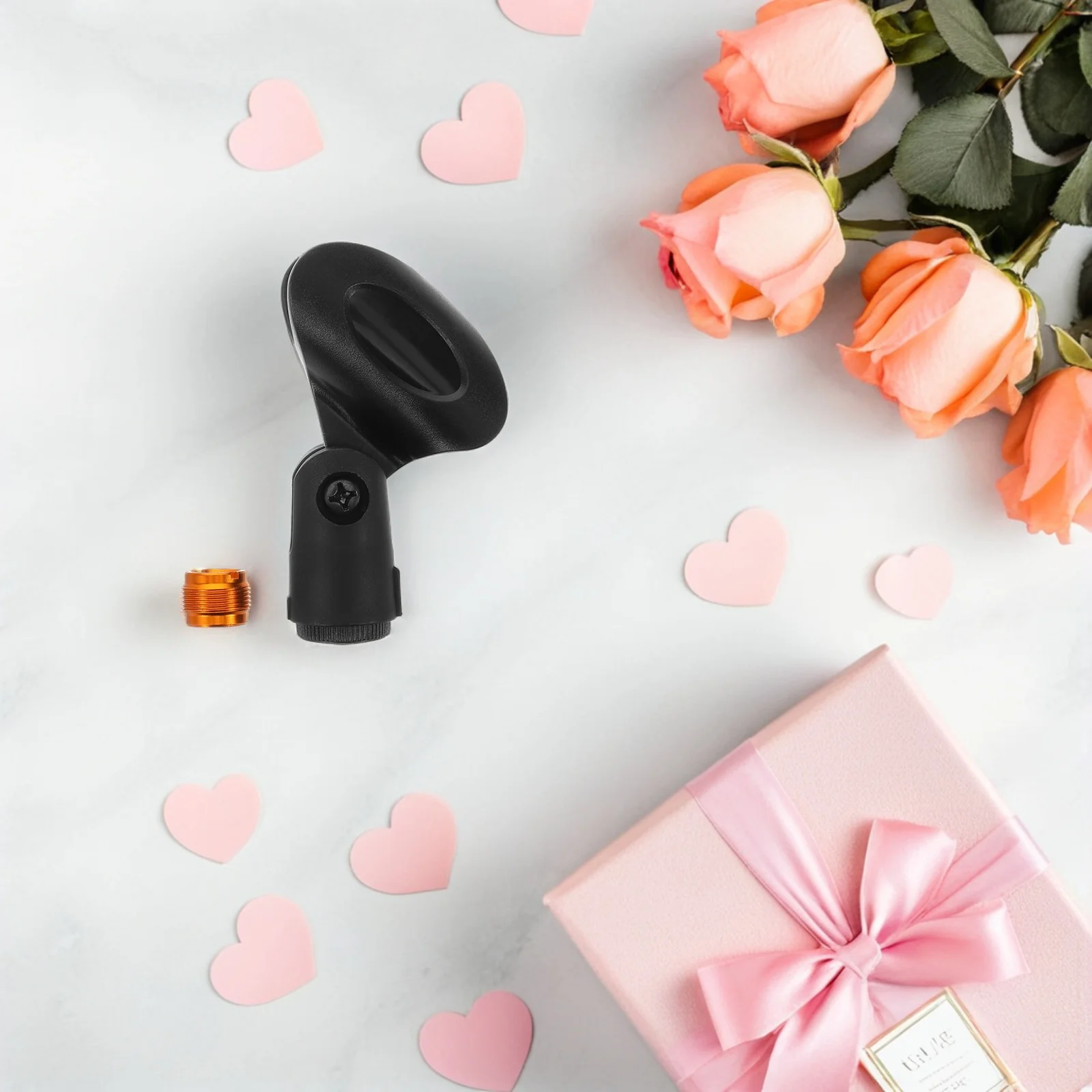 

4Sets Universal Microphone Clips Nonslip Adjustable Angle Mic Clamps Screw Adapter Mic Stand Holder for Recording Live