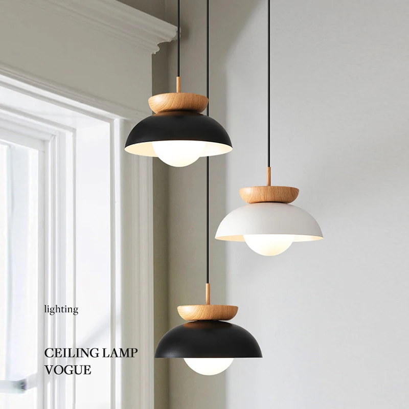 

Wooden Aisle Ceiling Light Modern Balcony Entrance Staircase Living Rooms Cloakroom E27 Nordic Home Decoration Pendant Light