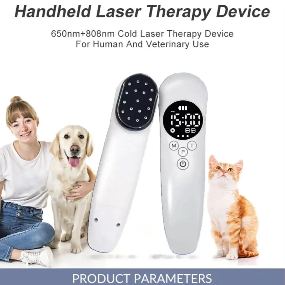

Portable Animal Laser Therapy Device 808nm*3 for Arthritis, Muscle Injury, Wound Healing - Veterinary Grade Home Use Pain Relief