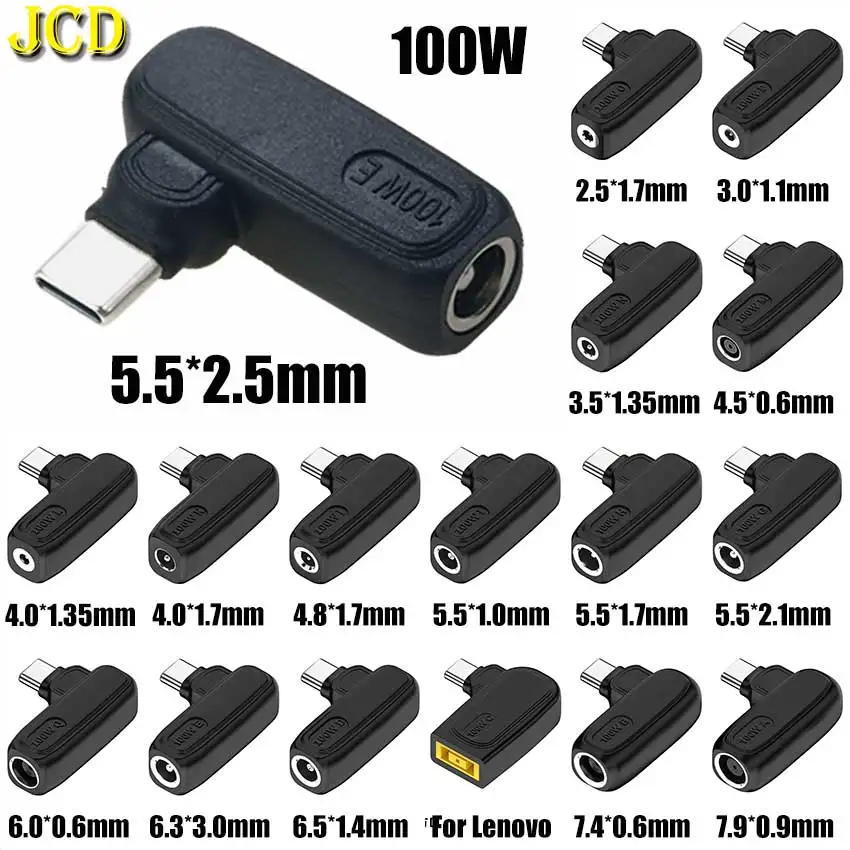 DC Power Female Socket To Type-C Male Plug Connector 100W Fast Charging Laptop Adapter For Converting USB C PD 5V 9V 20V Output
