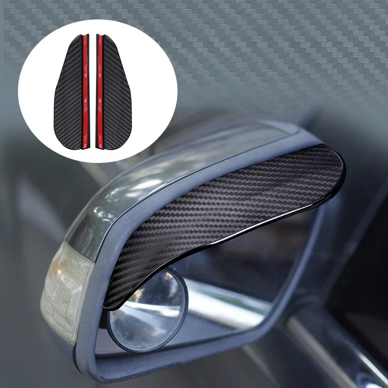 Universal Car Rearview Mirror Rain Eyebrow Rain Shield Visor Carbon Fiber Snow Guard Sun Visor Rain Cover Car Mirror Accessories