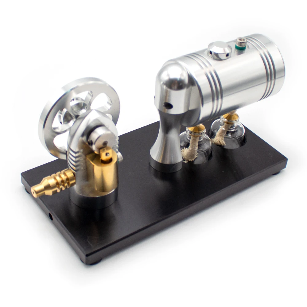 Full Metal Startable Steam Engine Model Engine Retro With Heating Boiler K-005 Large Boiler Model