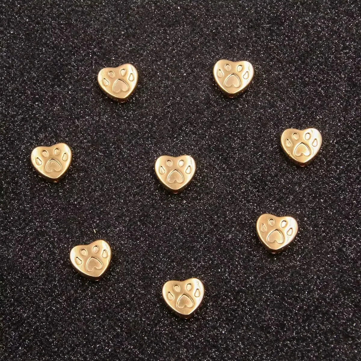 20pcs 11*11mm Two Color Double Side Dog Paw Bead Spacer Heart Bead Charms For Diy Beaded Bracelets Jewelry Handmade Making