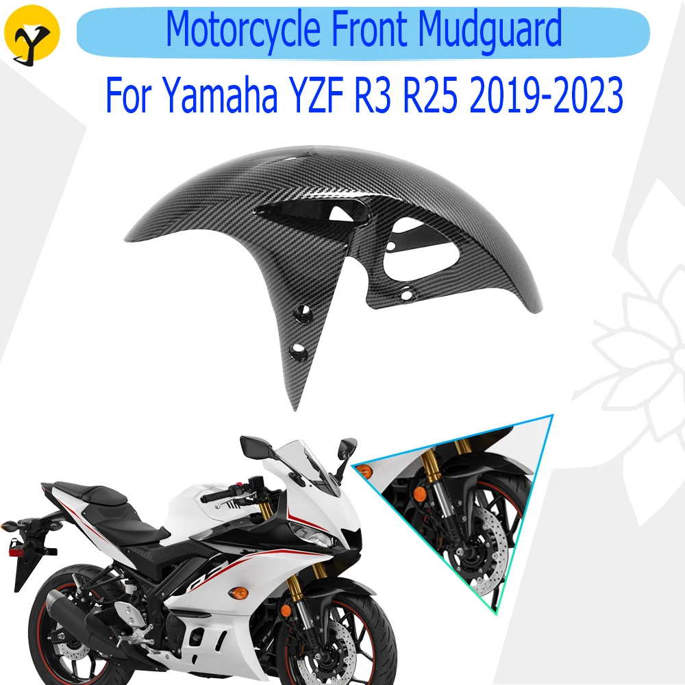 

Motorcycle Front Mudguard For Yamaha YZF R3 R25 2019 2020 2021 2022 2023 Splash Guard Motorbike Tyre Fairing Accessories Parts