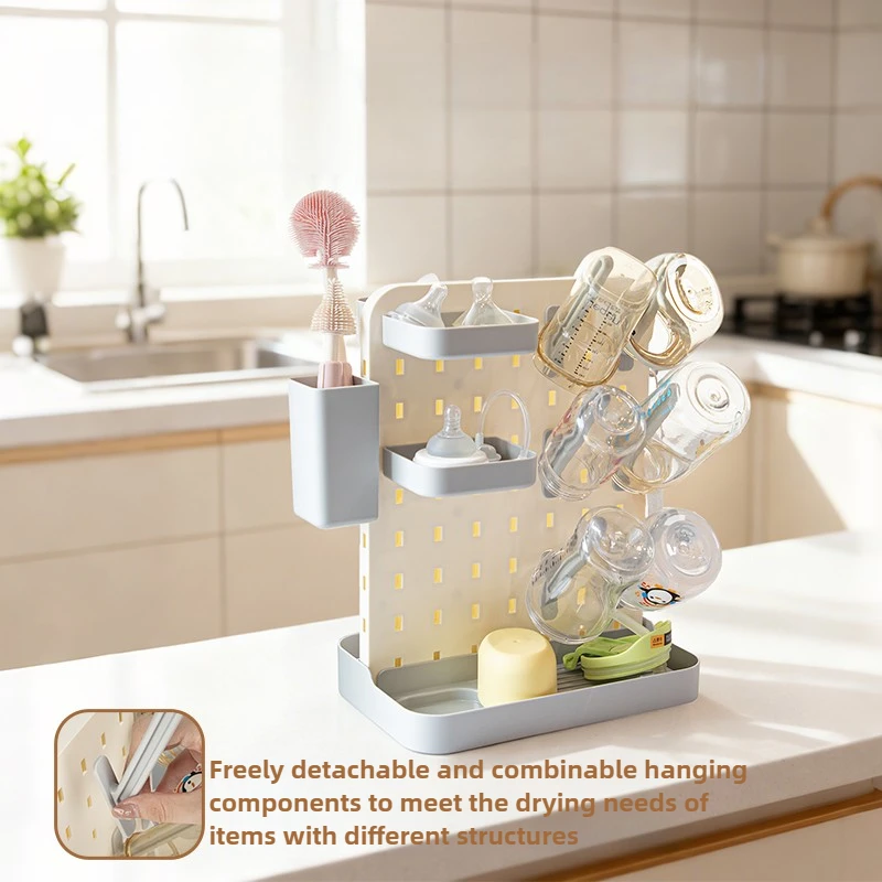 Baby Bottle Drain Rack Drying Rack Baby Bottle Drying and Draining Stand Detachable Baby Bottle Box Storage Box Storage Rack