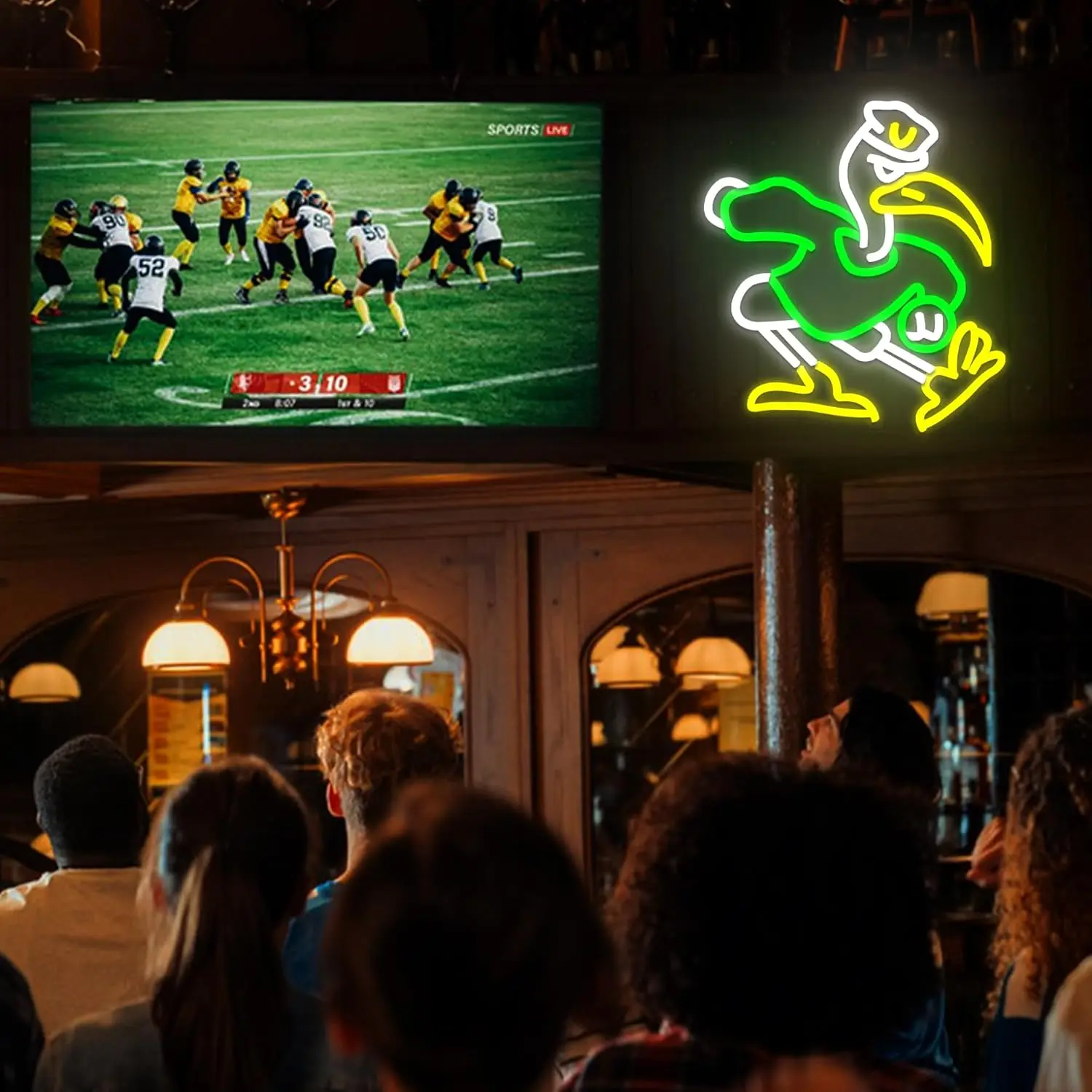 بطة النيون تسجيل فريق كرة القدم LED ضوء النيون عكس الضوء هدية عيد ميلاد لمحبي عكس الضوء للرجل الكهف نادي الحفلات بار النوم جدار ديكور