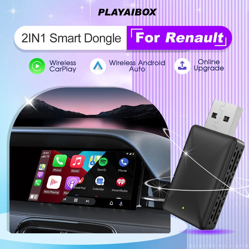 Беспроводной адаптер Carplay Android 2 в 1, для Renault 4 Duster Espace Talisman Smart Key Play и Plug от Playaibox