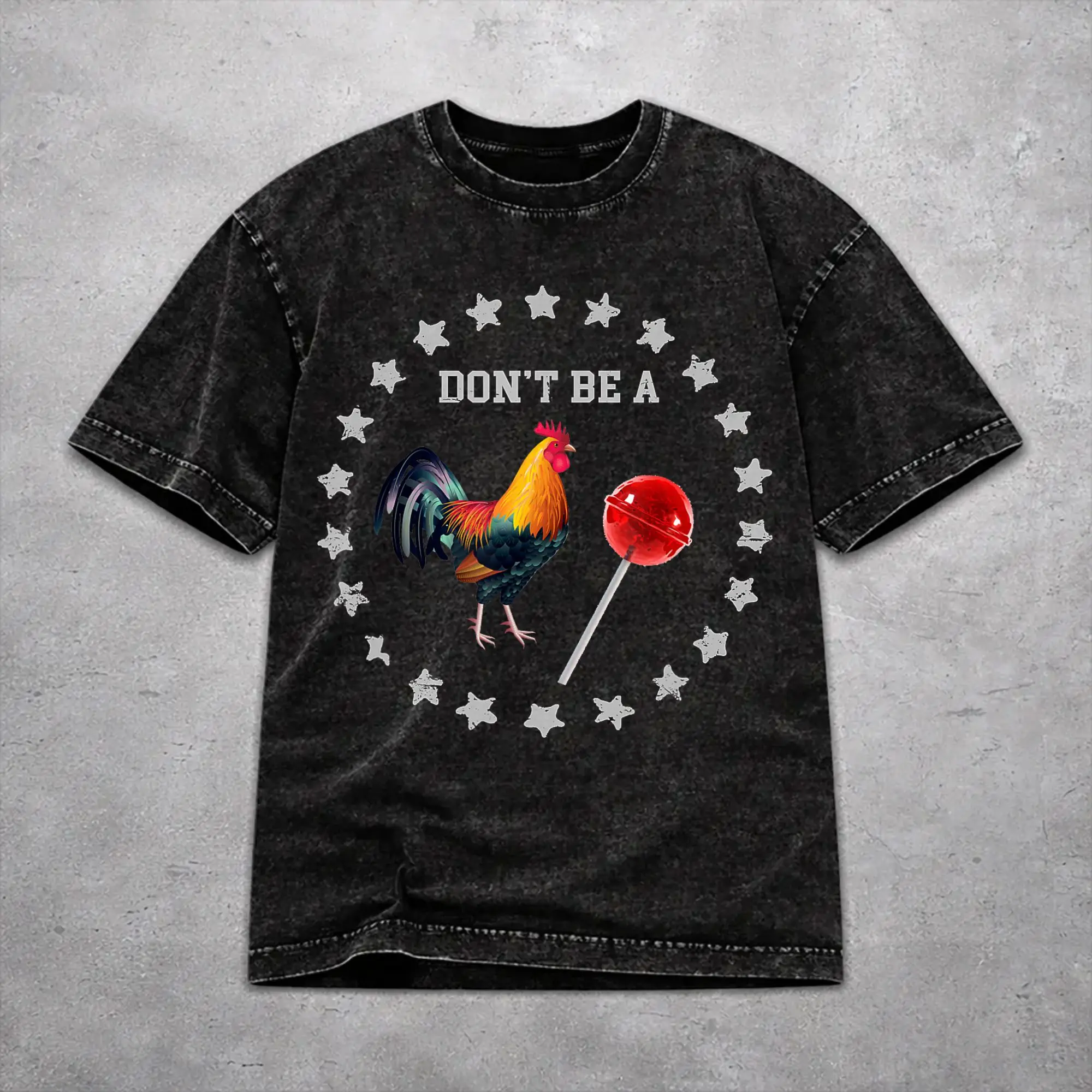 Men Women Vintage Washed T-shirts Don't Be A Sucker Funny Chicken Meme Print Shirt Apparel Harajuku  Tee Shirt