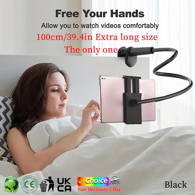 100cm Phone Holder Stand Lazy Bracket Headrest Bed 360 Flexible Long Arms Clamp Mount For iPhone Samsung and 3.5~6.7