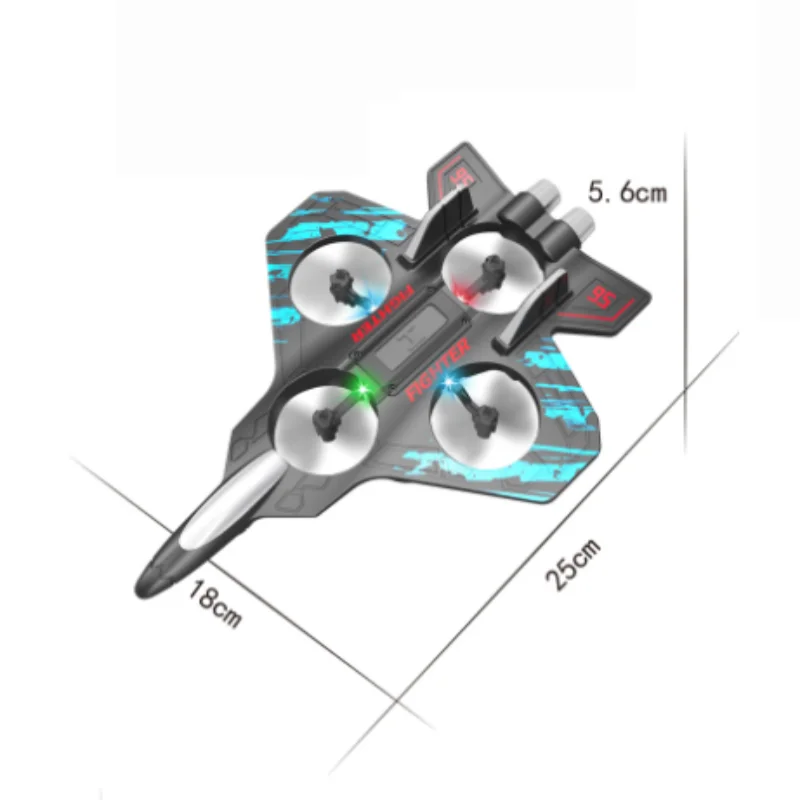 2.4G Remote Control Fighter Electric Foam Glider Stunt Tumbling UAV Hovering Helicopter with LED Colorful Lights Aircraft Model