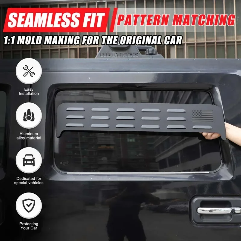 For Hummer H2 03-09 rear ventilation shutters Rear window ventilation holes Ventilation shutters Aluminum alloy (US flag model)