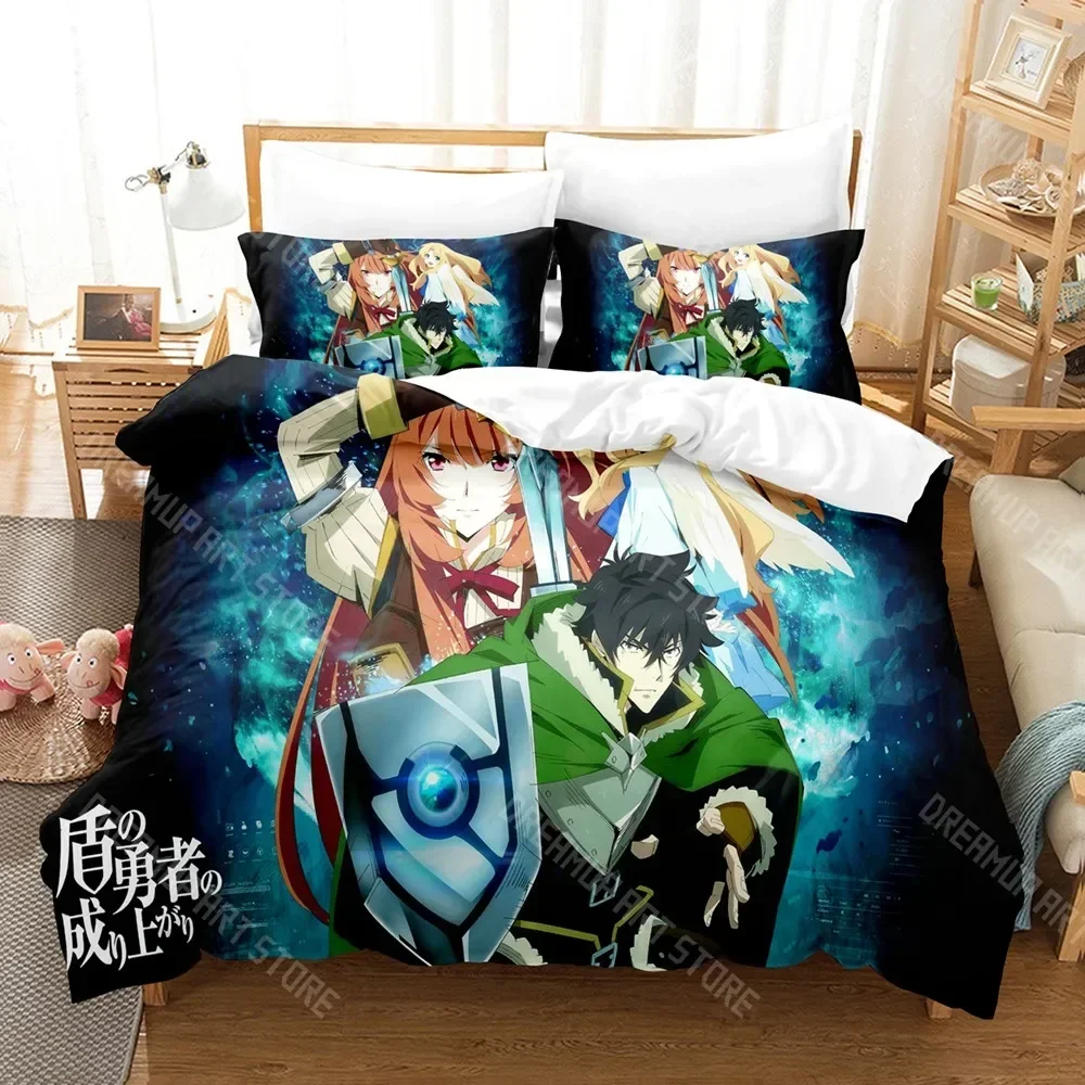 2026 3D Print Rising Of The Shield Hero Anime Bedding Sets Duvet Cover Set With Pillowcase Twin Full Queen King Bedclothes Bed L