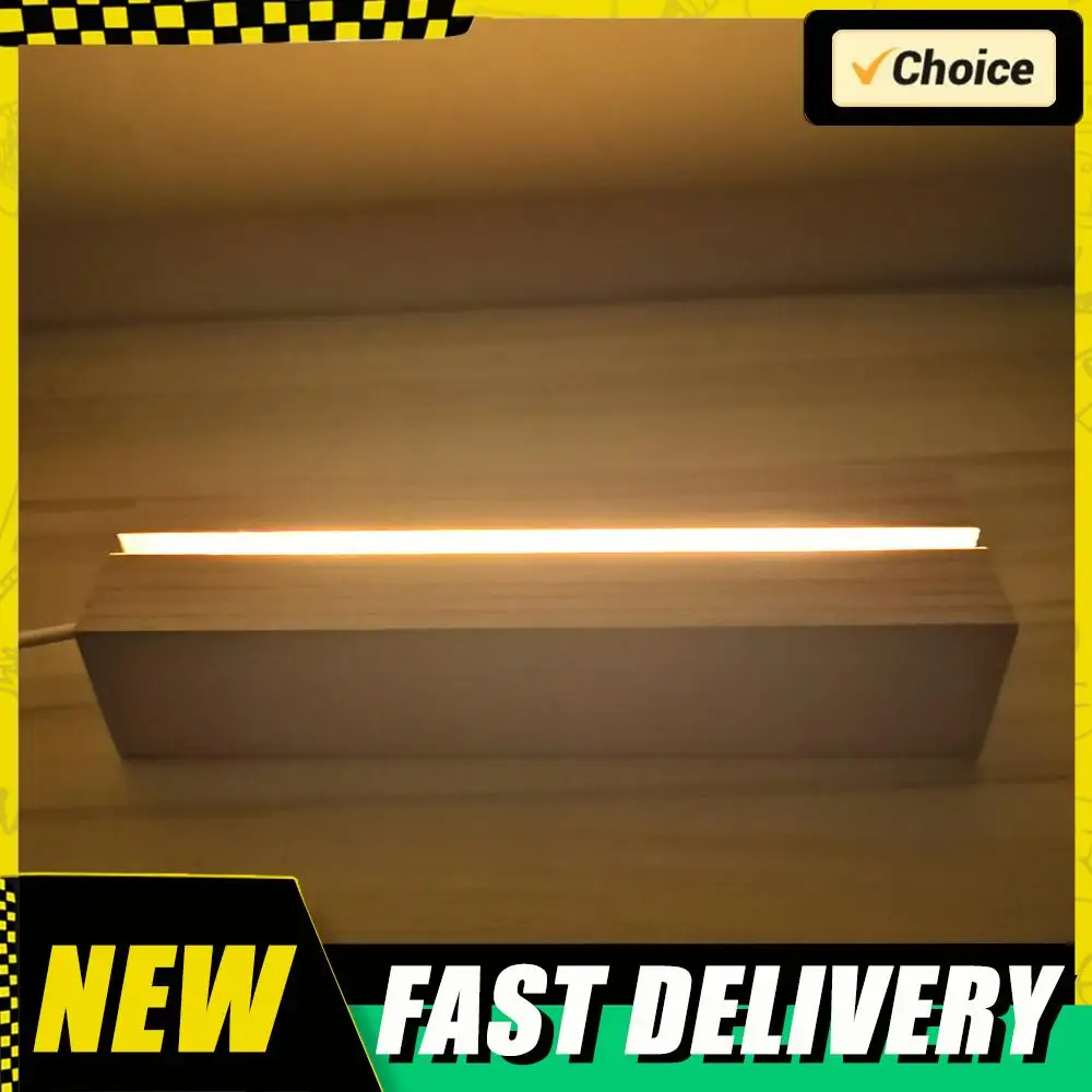 

Деревянная подставка для LED-дисплея - 3D прямоугольная USB-подставка с подсветкой для кристаллов и декоративных элементов