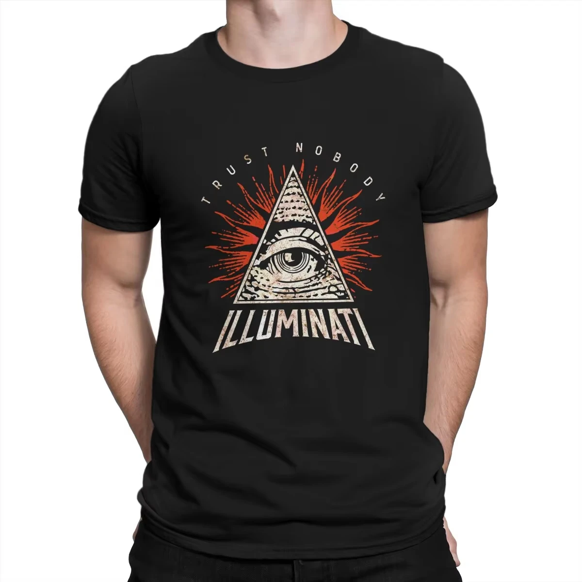 

Летняя мода 2024, мужская футболка с изображением глаз Illuminati, модная футболка с рисунком, хипстерская футболка, большой размер