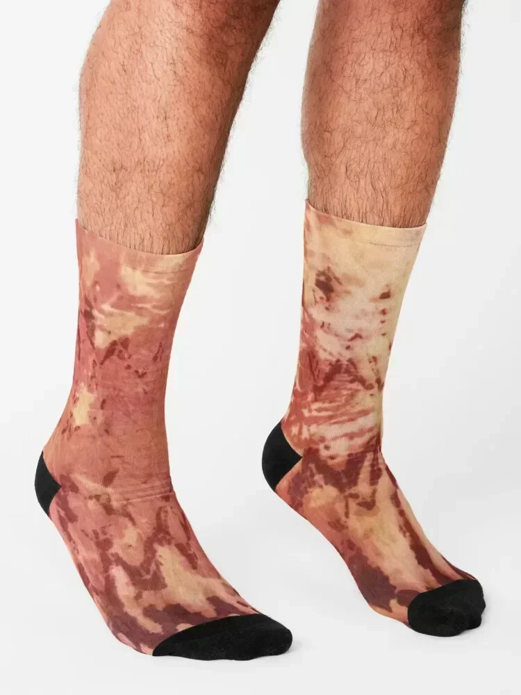 Multi-Colored Shibori Textile Artwork Socks loose New year's Thermal man winter Stockings man Mens Socks Women's