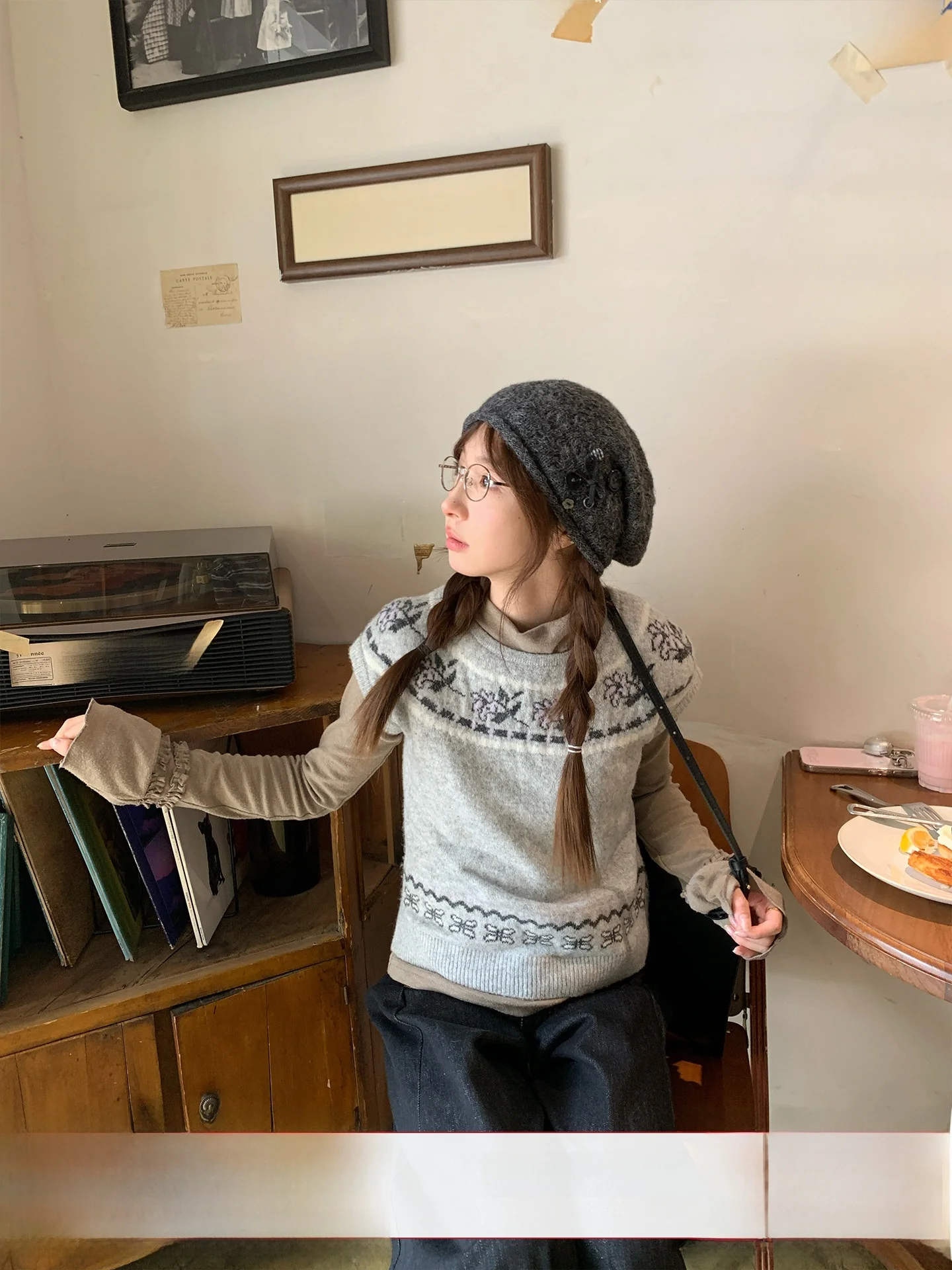 

Holid Map, осень-зима, винтажный цветной вязаный свитер Blo Fair Isle, женский круглый многослойный топ из полиэстера Ne ort Sve...