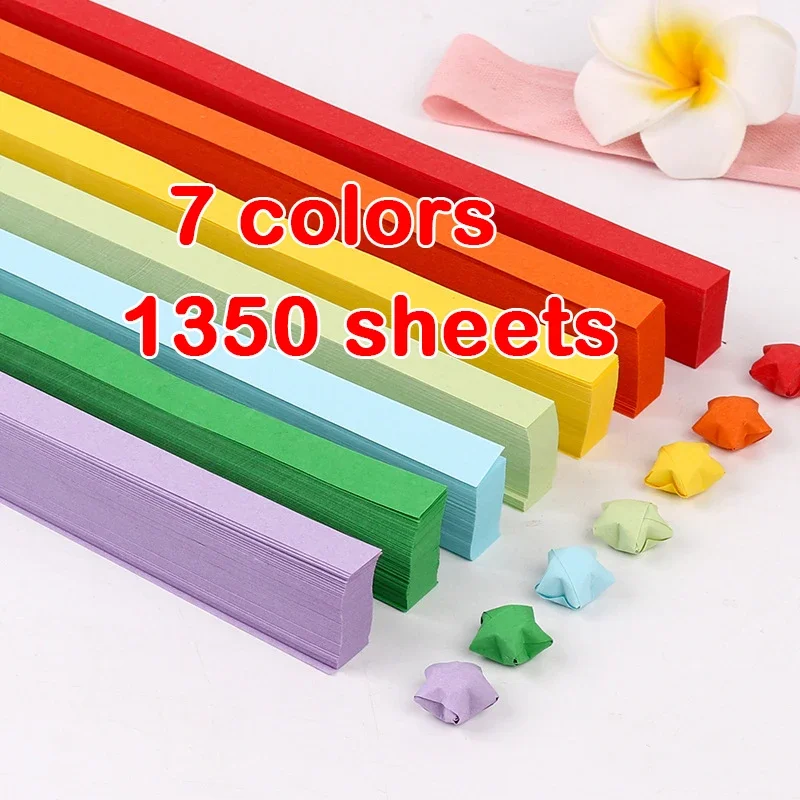 1350 Sheet Star Origami Paper Star Paper Strip Double Sided Origami Stars Colorful Decor Folding Paper Strips Children Hand Art