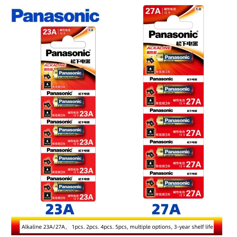 Hotsale Panasonic 5PCS 27A /23A 12V 23GA A23S/A27 Alkaline Battery Long-Lasting Power Battery 23A