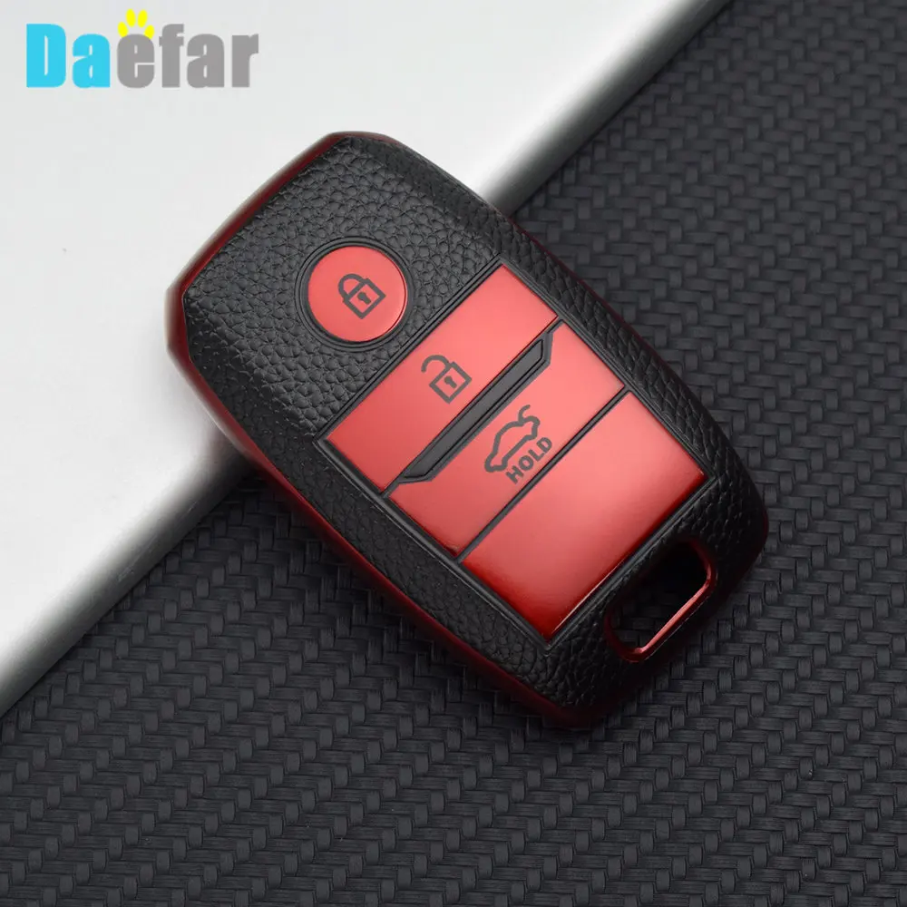 Leather TPU Car Key Case Cover for Kia Picanto Sportage 2017 2020 RIO 3 Cerato 4 Soul K5 Ceed Optima Seltos Sorento Keychain