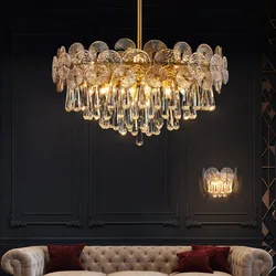 2026 Modern Light Luxury Led Lotus Flower Crystal Ceiling Chandelier For Living Room Bedroom Restaurant Hall Pendant Lamp Lustre