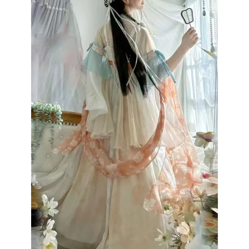 Tang Dynasty Han elements chest-length broken skirt embroidery printing spring and summer girlfriends ancient clothing