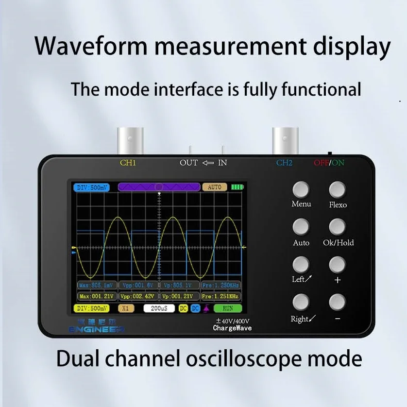 50M SCO2 dual-channel digital oscilloscope 10Mhz sampling rate 2.5 KSA/s analog bandwidth automatic PWM electronic repair tool