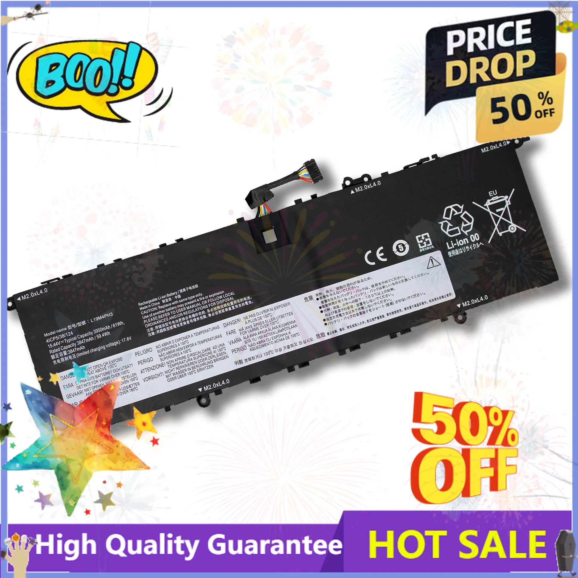 SWZY SWZY 3950MAH L19M4PH3 L19C4PH3 Battery for Lenovo Yoga Slim 7 Pro-14ACH5 14IHU5 High Capacity Long Lasting Replacement