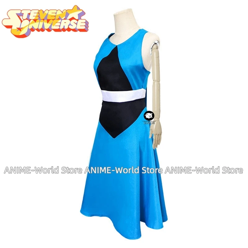 《Custom size》Steven Universe Lapis Lazuli Blue Dress Daily Wear Halloween Cosplay Costume