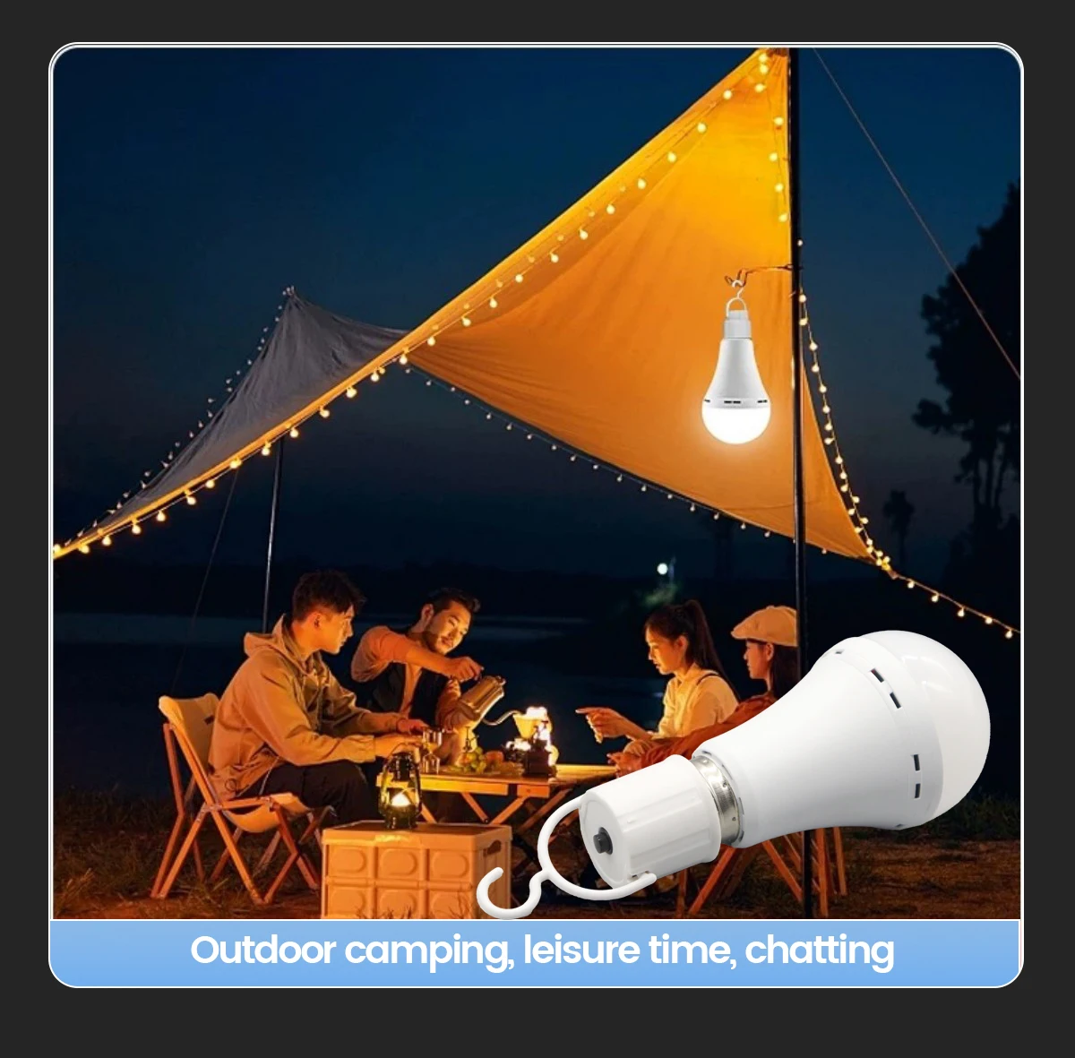 LED Rechargeable Bulb Light E27 7W 1500mAh Emergency Bulb 220V 110V for Home Power Outdoor Camping Failure Porch Garden Lamp