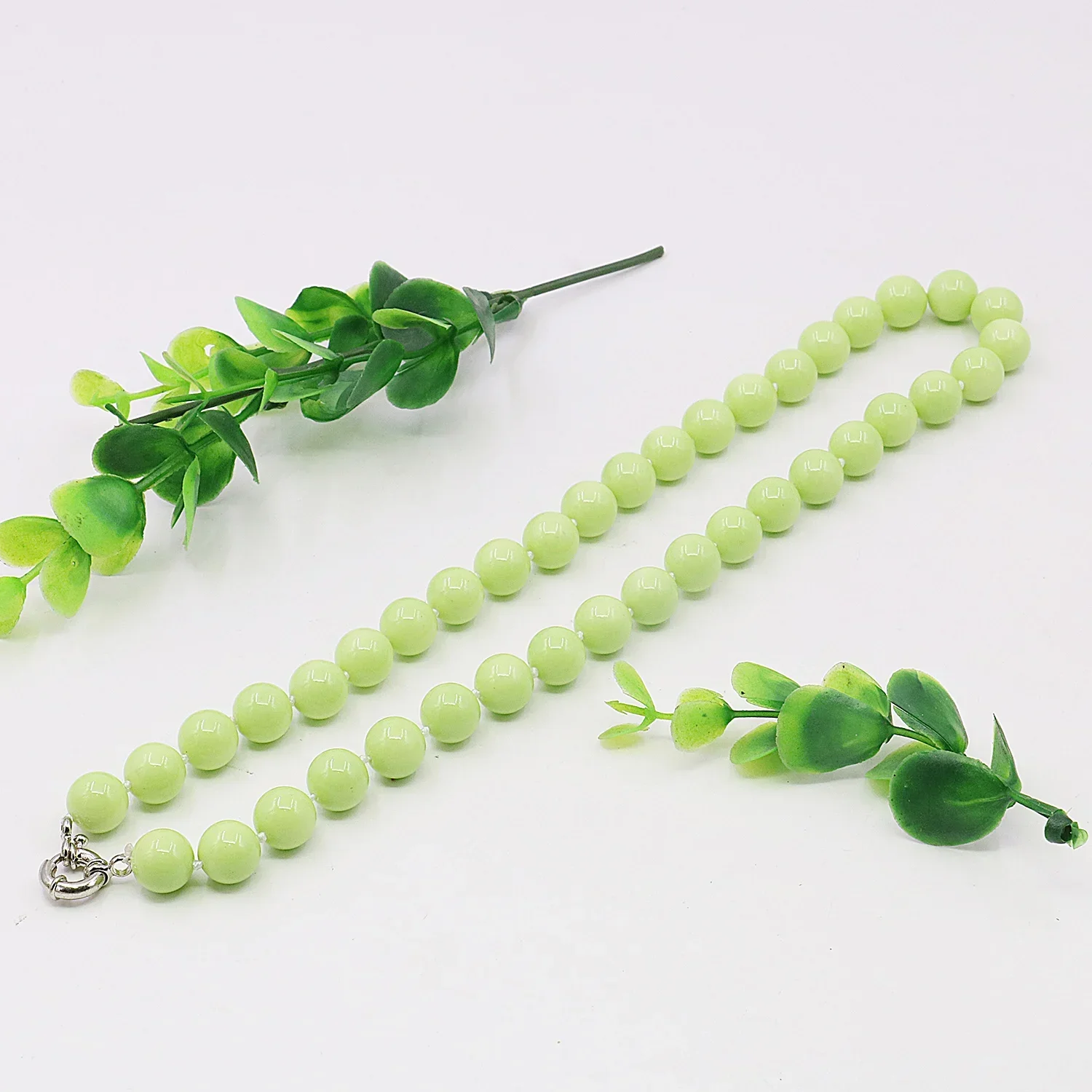 8/10/12/mm Natural Green Shell Round Bead Pearl Necklace/Earring Set,Classic button,Women\'s Party Gift DIY Jewelry Making/design