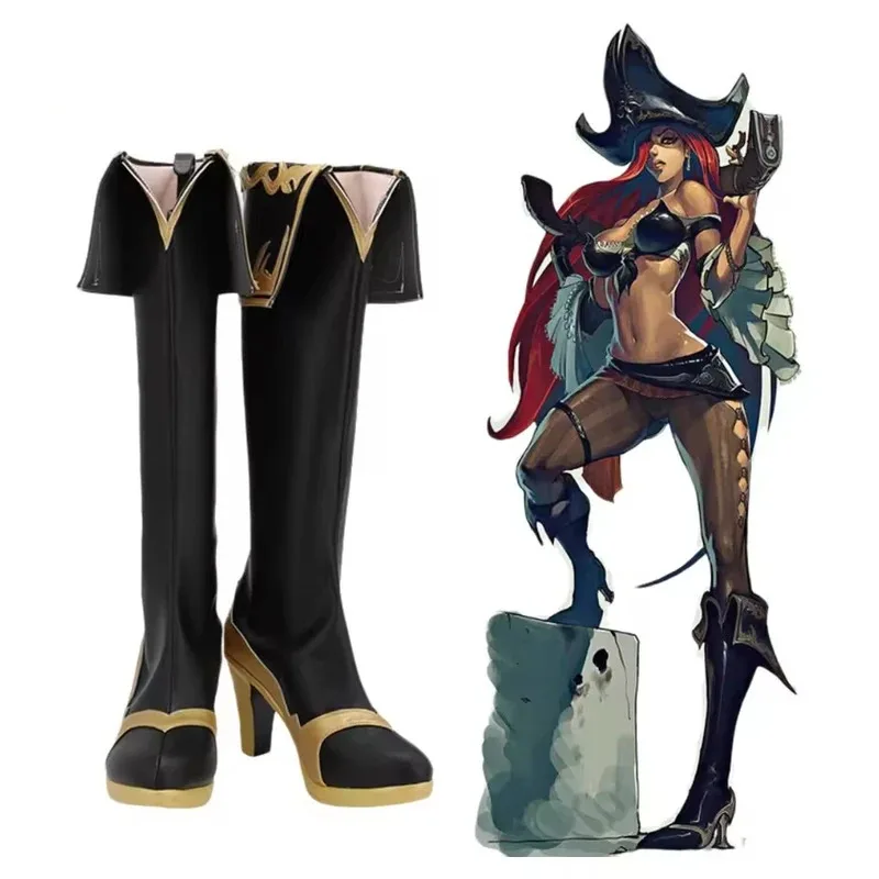

Anime LOL Miss Fortune Shoe the Bounty Hunter Cosplay Shoes Custom Made Boots Halloween Accessories Props