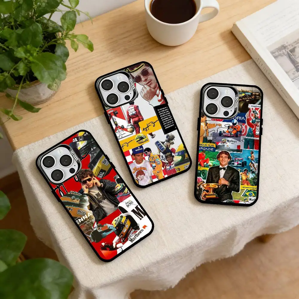 

Racing Driver A-Ayrton Senna Phone Case For iPhone 17,16,15,14,13,12,11 Plus,Pro Max,XS,Colored Silver Plated Inside Cover