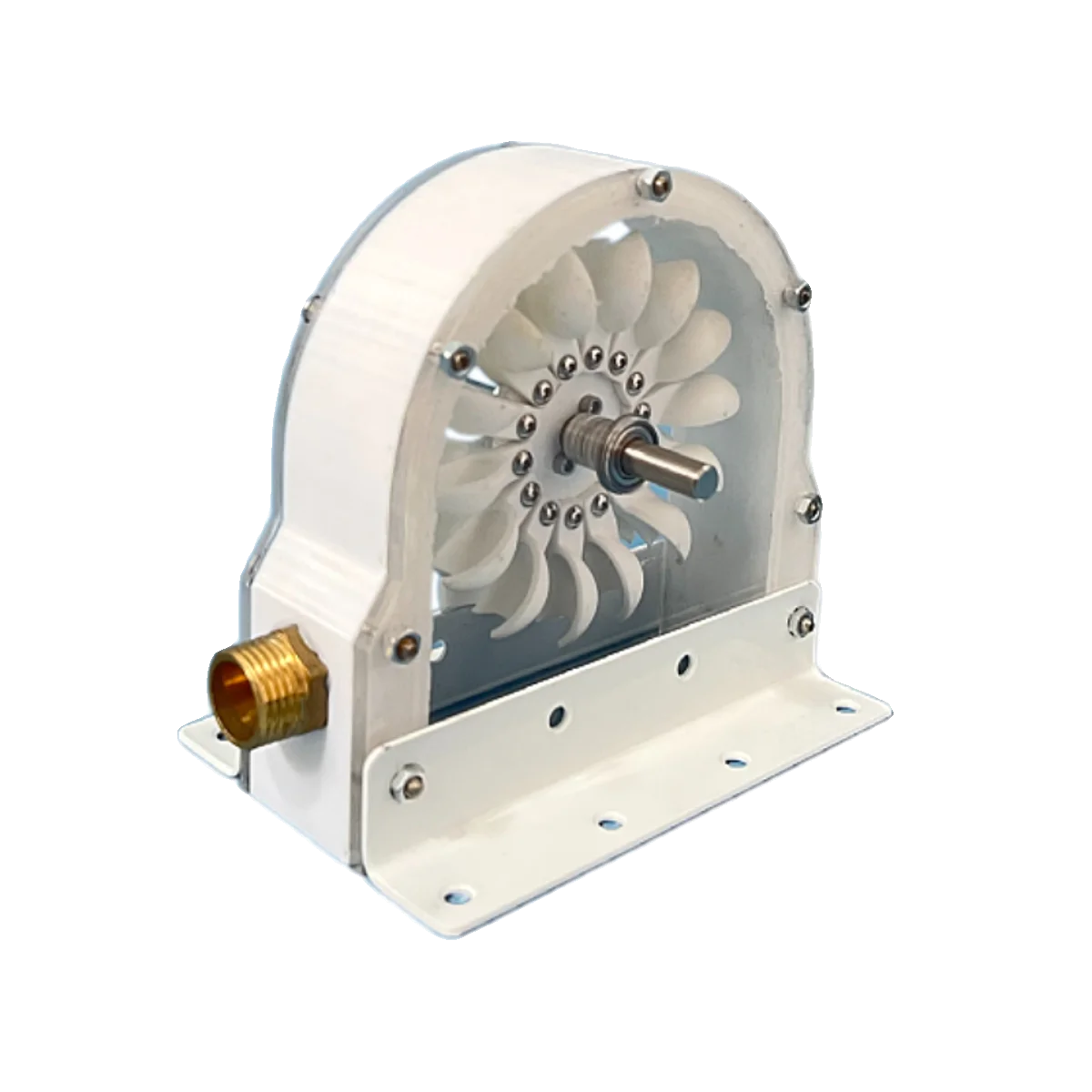 High-Efficiency Pelton Turbine Impulse Water Wheel Kit with Generator Mount DIY Hydropower Adjustable RPM Stainless Steel