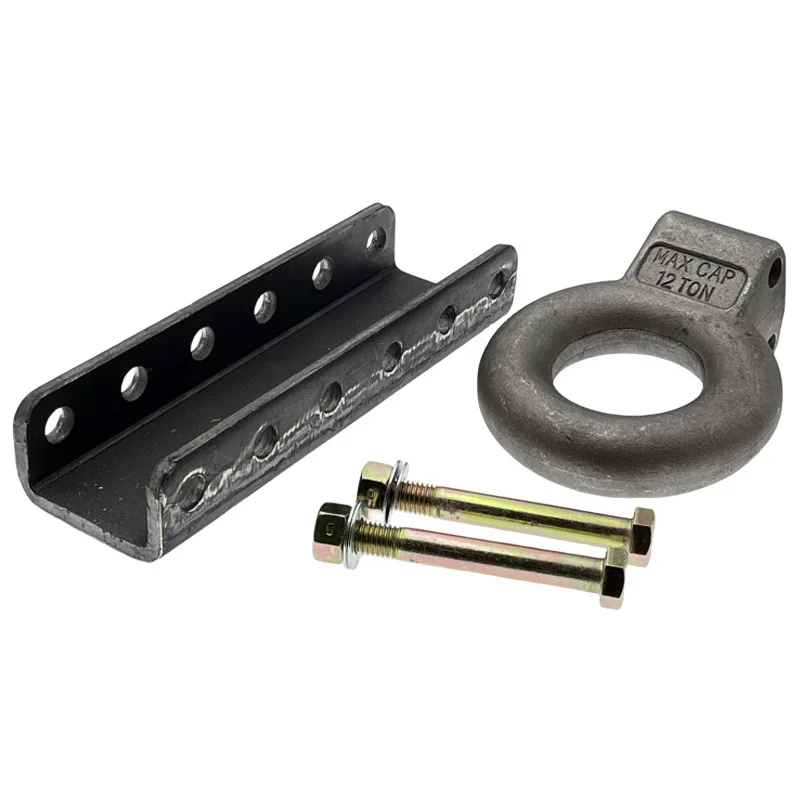 12T Forged Steel Tow Eye 3Inch Towing Hook Lunette Ring or Coupler Channel 5 Position Adjustment Off-Road RV Modification