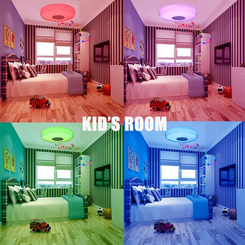 LED Music Ceiling Light 36W Bluetooth Bedroom Lighting Remote Control AC85-265V for Home Living Room RGB Modern Ceiling Light