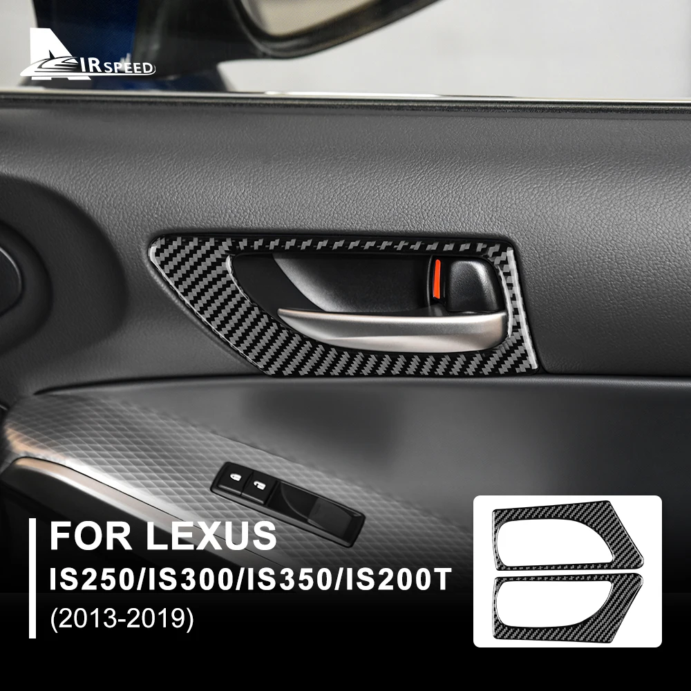 Real Soft Carbon Fiber Sticker For Lexus IS250 300 350 200T 2013 2014 2015 2016 2017 2018 2019 Front Door Handle Sticker LHD RHD 